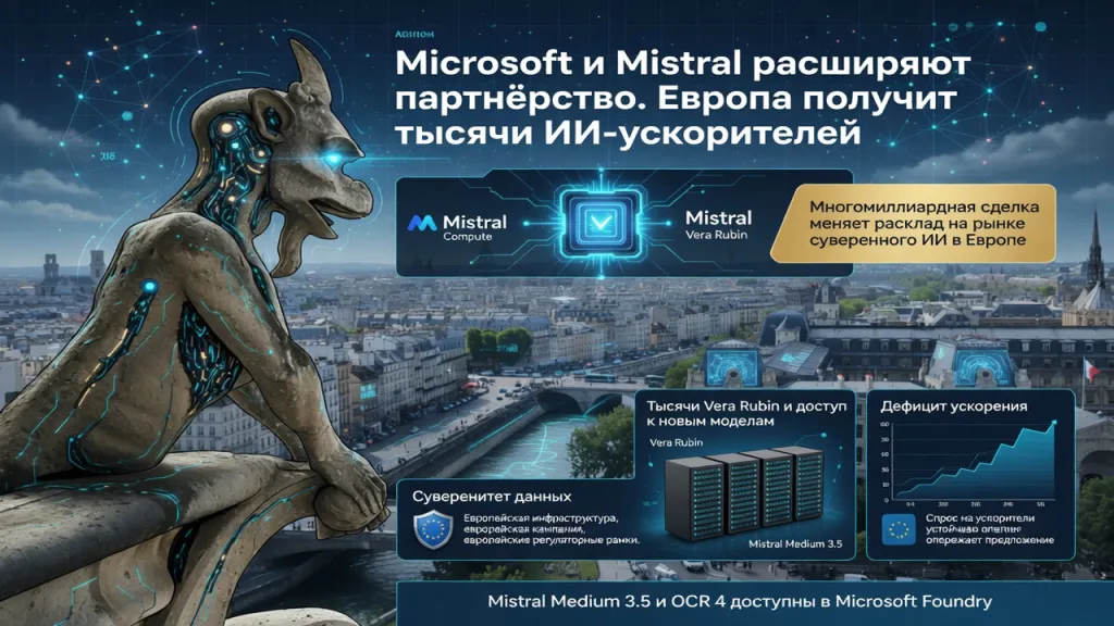 Microsoft и Mistral расширяют партнёрство. Европа получит тысячи ИИ-ускорителей